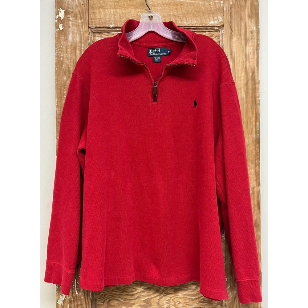 Polo Ralph Lauren XL 1/4 Zip Cotton Pullover Preppy Sporty Heritage Collegiate